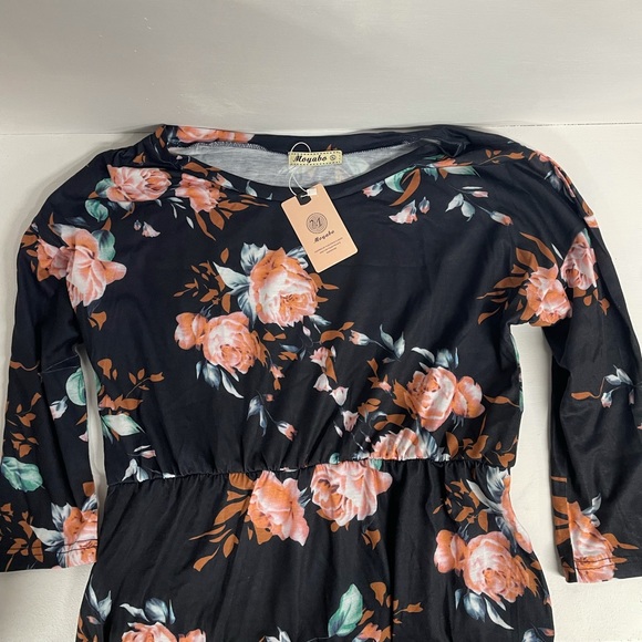 Moyabo Dresses & Skirts - Moyabo Women’s High Belly Blouson Knee Length Dress Floral Pattern Size XL